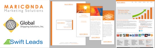 Mariconda Marketing Solutions logos and creative samples